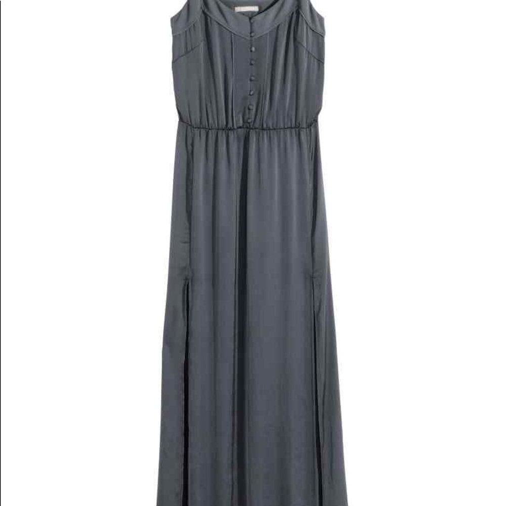 H&M Conscious Collection Grey Satin Maxi